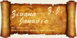 Živana Janović vizit kartica